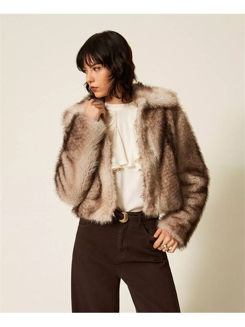 Giacca in faux fur a stampa sfumata TWINSET | TP2240/13812